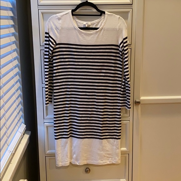 Joie Pentea B Dress Balck White Stripe Dress - Picture 5 of 9